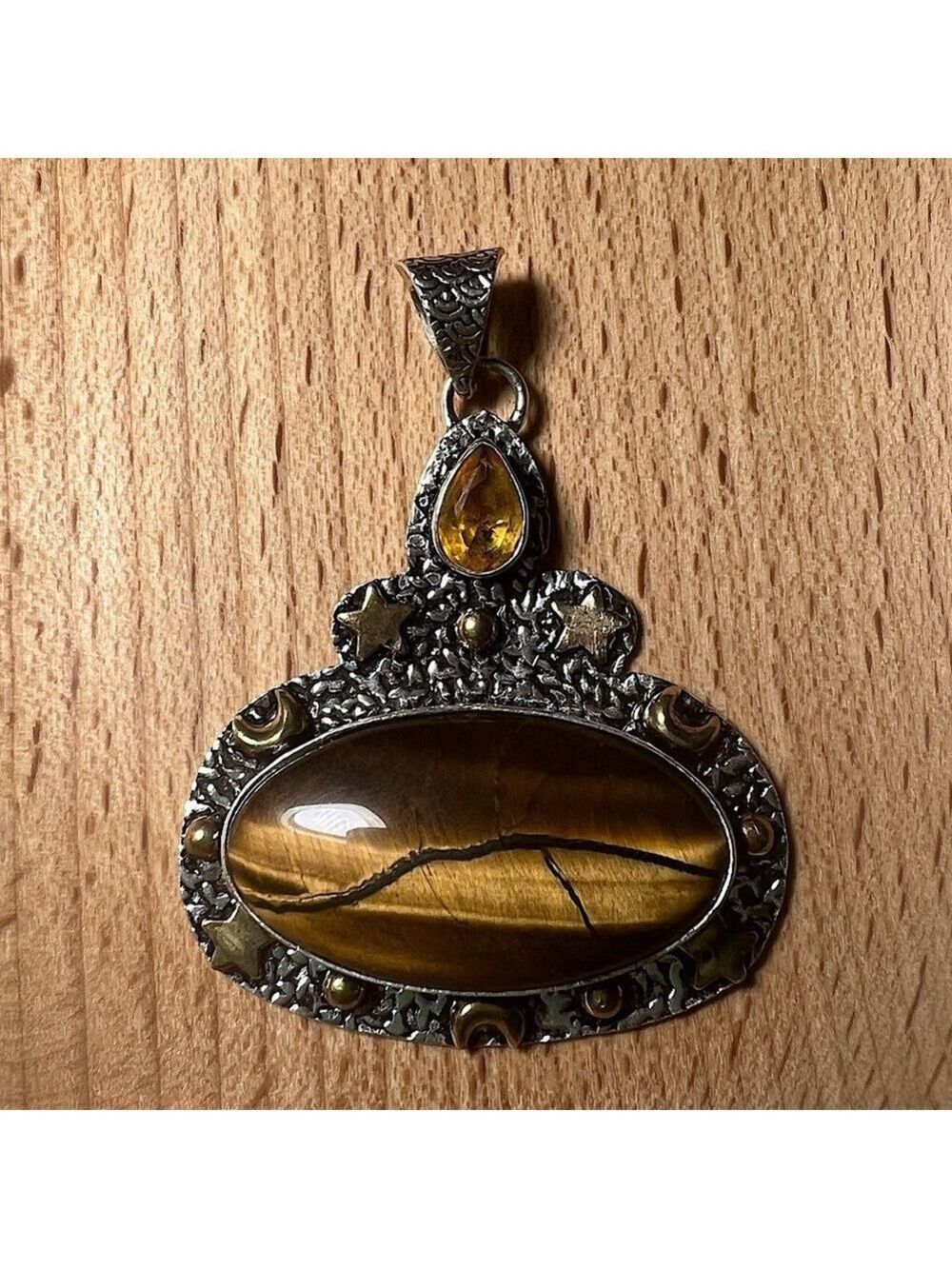 Tiger Eye & Citrine 925 Pendant